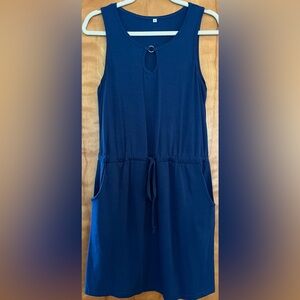 Chic Navy Blue Sleeveless Dress